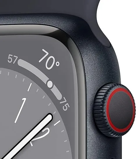 Apple Watch Series 8 (GPS, 45mm) Midnight Aluminum Case with Midnight Sport Band (Renewed Premium)