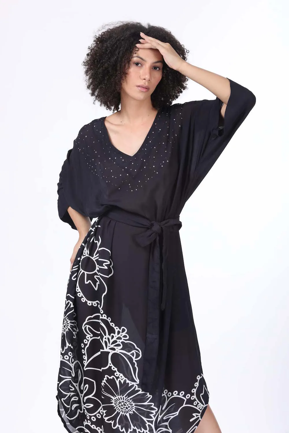 AVANTI - MIDI DRESS WITH SHORT SLEEVE