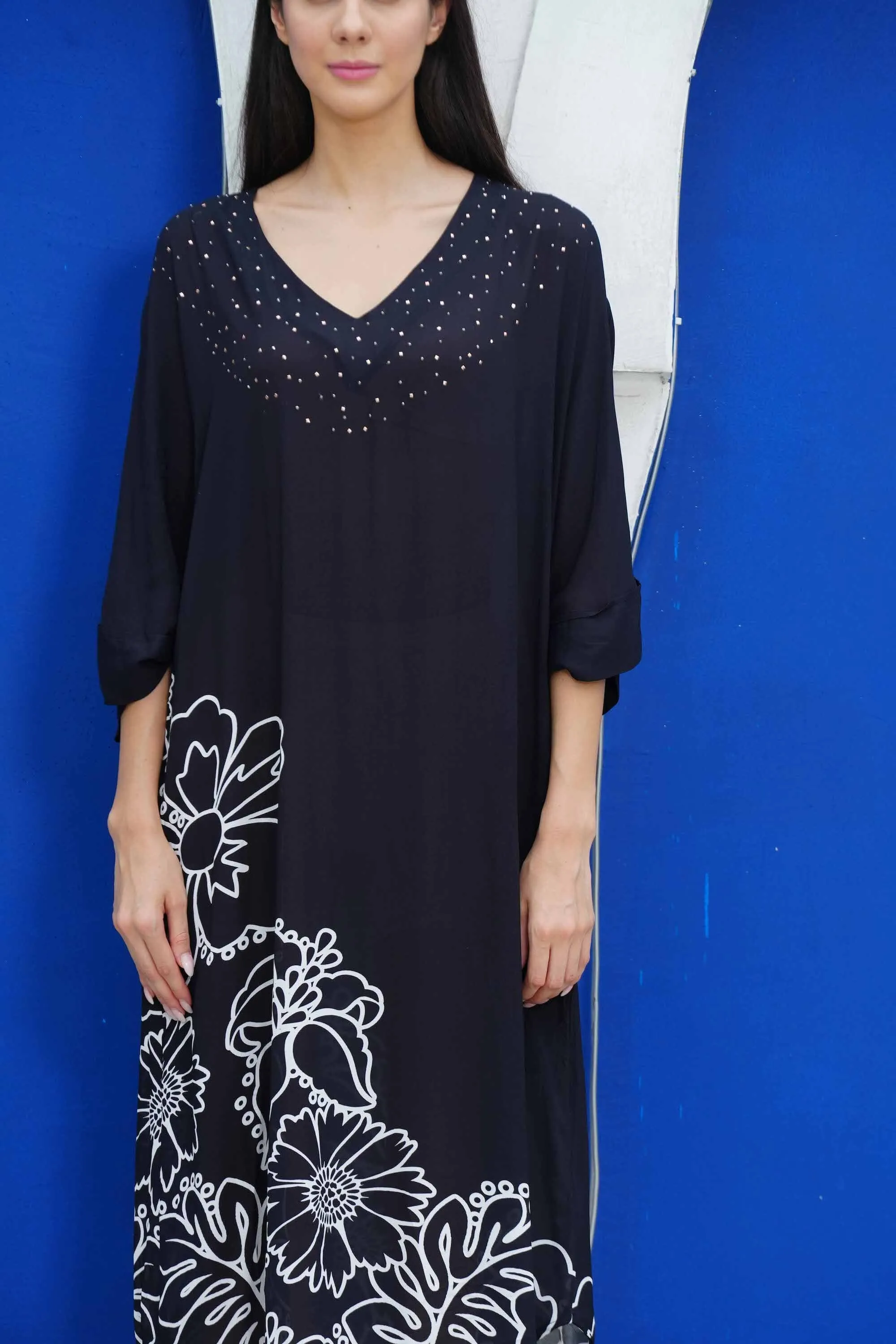 AVANTI - MIDI DRESS WITH SHORT SLEEVE