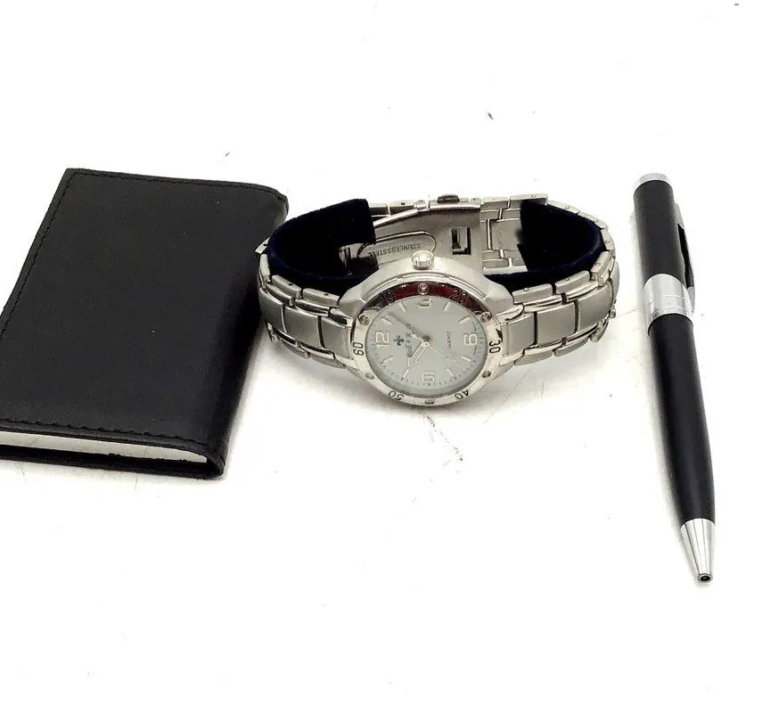 Bell & Rose Watch, Pen, Card Holder Box Gift Set
