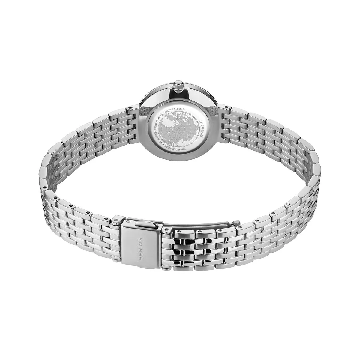 Bering Ladies Classic Steel Link Watch with Mother of Pearl Dial