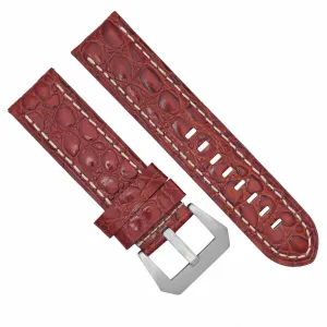 BIG 24MM PAM LEATHER WATCH BAND STRAP FOR 44MM PANERAI MARINA BROWN WS BRUSH