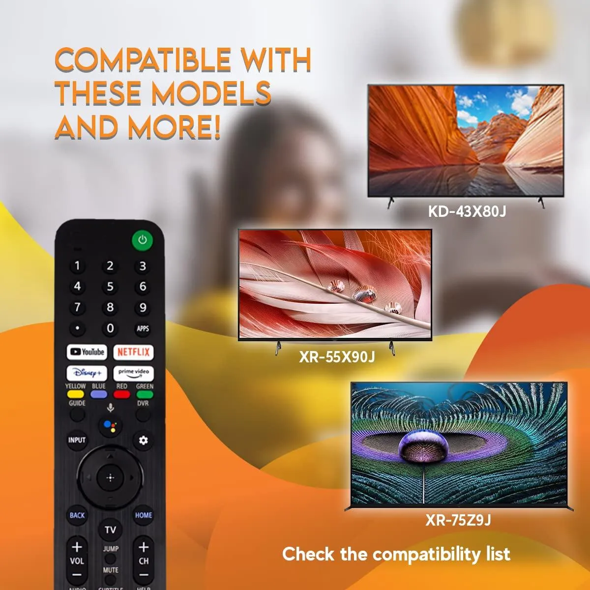 Bluetooth Voice Remote For Sony Smart Tv - Black