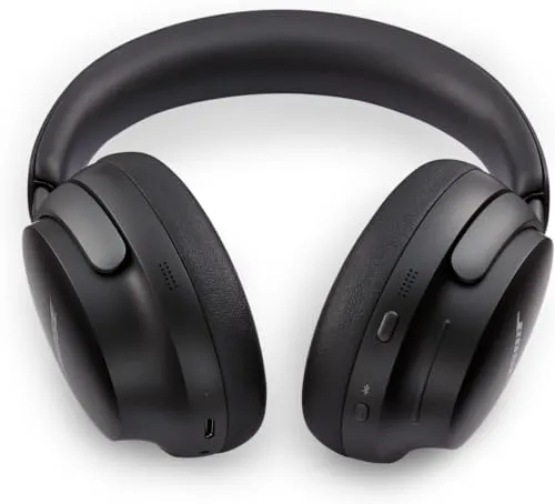 Bose QuietComfort Ultra Bluetooth Headphones, Wireless Headphones with Spatial Audio, Over Ear Noise Cancelling with Mic, Up to 24 Hours of Playtime, Black