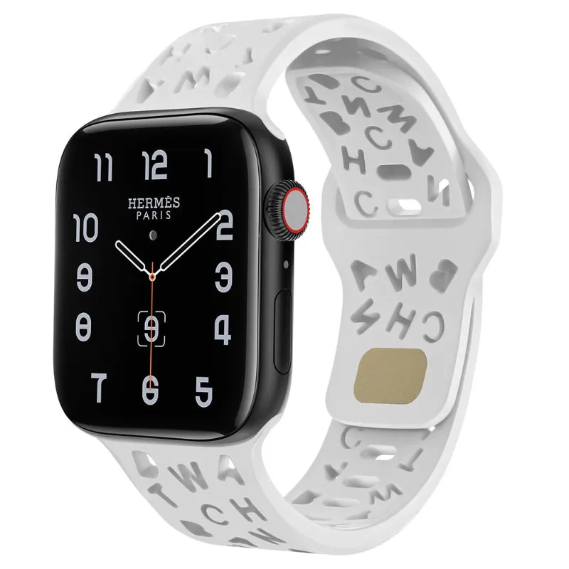 Breathable Hollow Letter Design Replacement Straps for Apple Watches