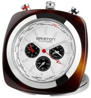 Briston Travel Clock Clubmaster Acetate White