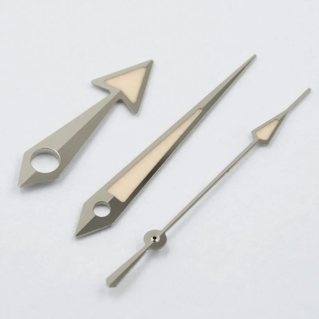 Broad Arrow Hands - Old Radium - Polished Silver
