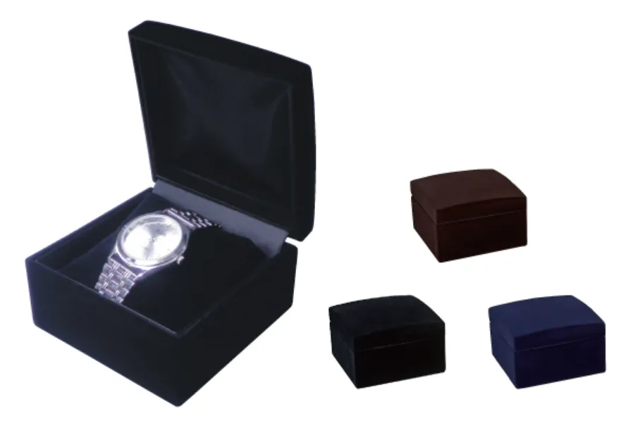 Cases for watches, bangles and bracelets with cushions, flocking fabric RS series, 10 pieces, RS-140-W