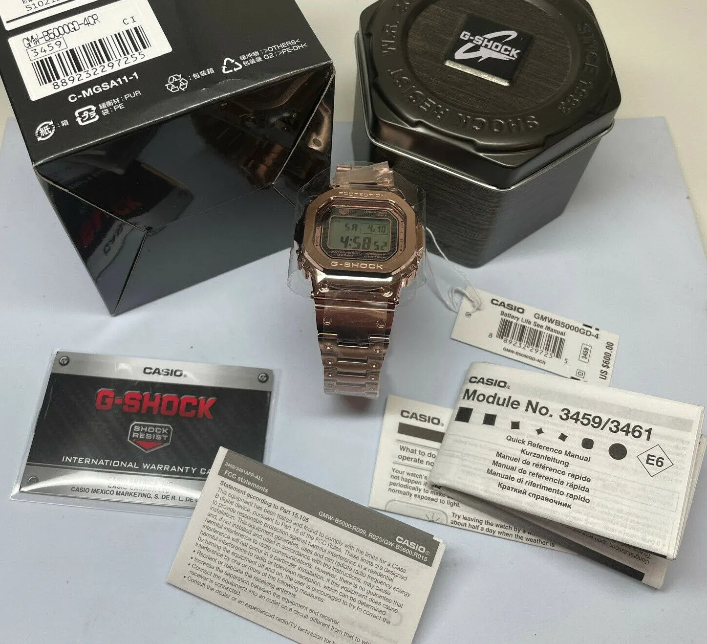 Casio G-Shock GMWB5000GD-4 Bluetooth Multi-Band 6 Tough Solar Mens Watch....43mm