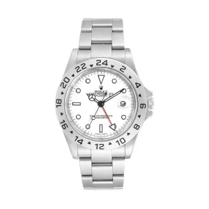 Certified Pre-Owned Rolex White Stainless Steel Oyster Perpetual Explorer II with 40X40 MM White Round Dial. 16570.2 WHITE