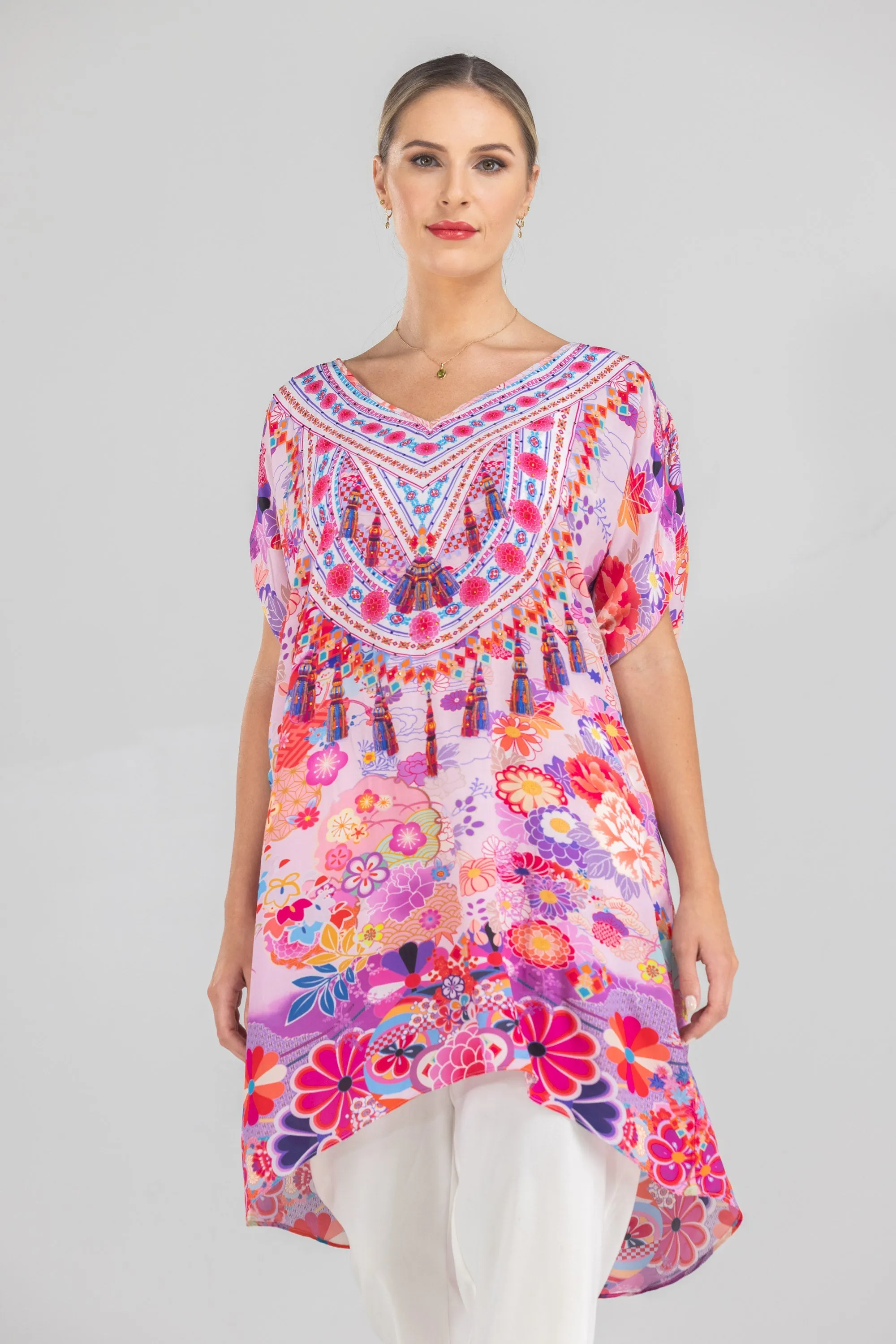 CHERRY BLOSSOM -  Kaftan Tunic (Longer Style)