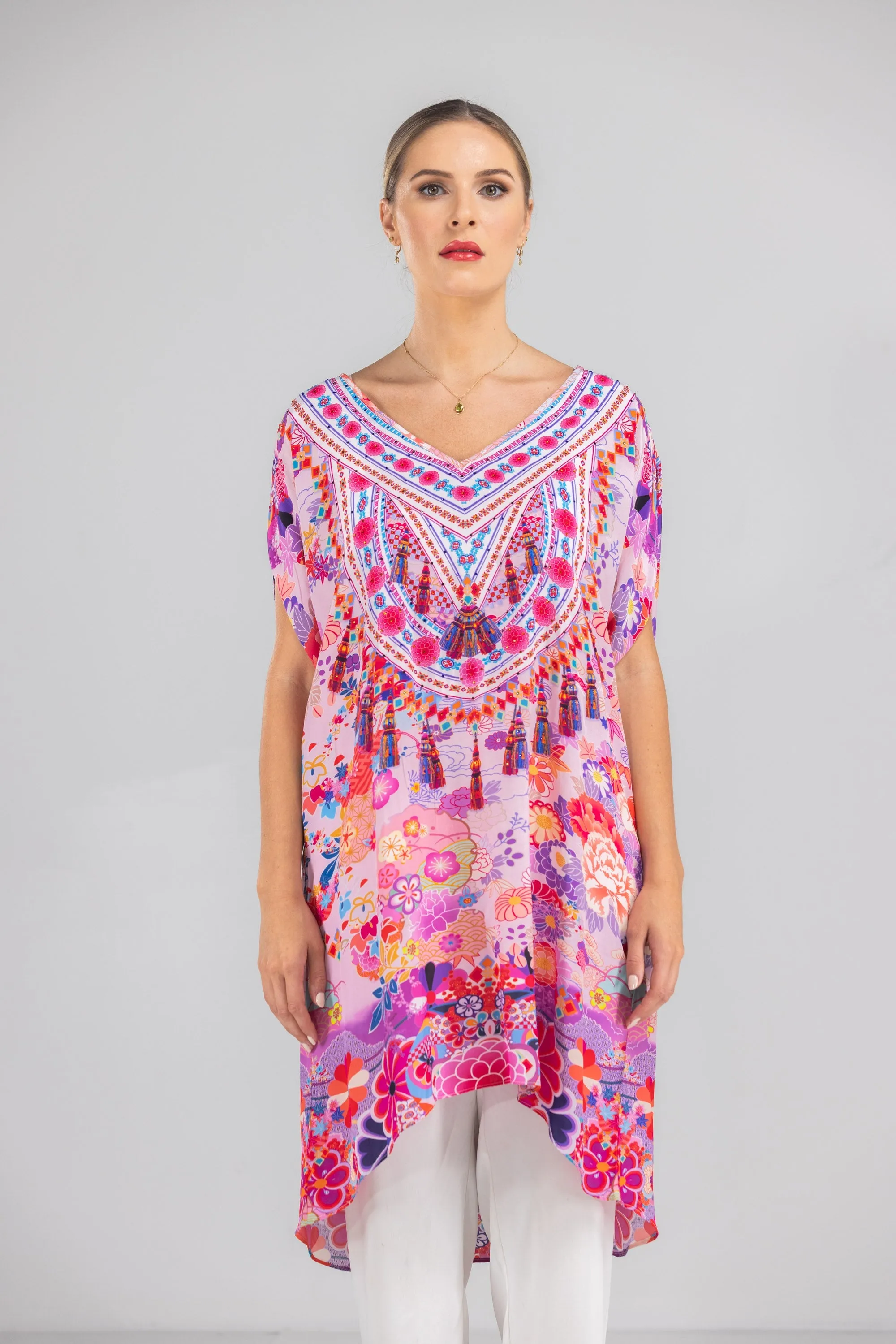 CHERRY BLOSSOM -  Kaftan Tunic (Longer Style)
