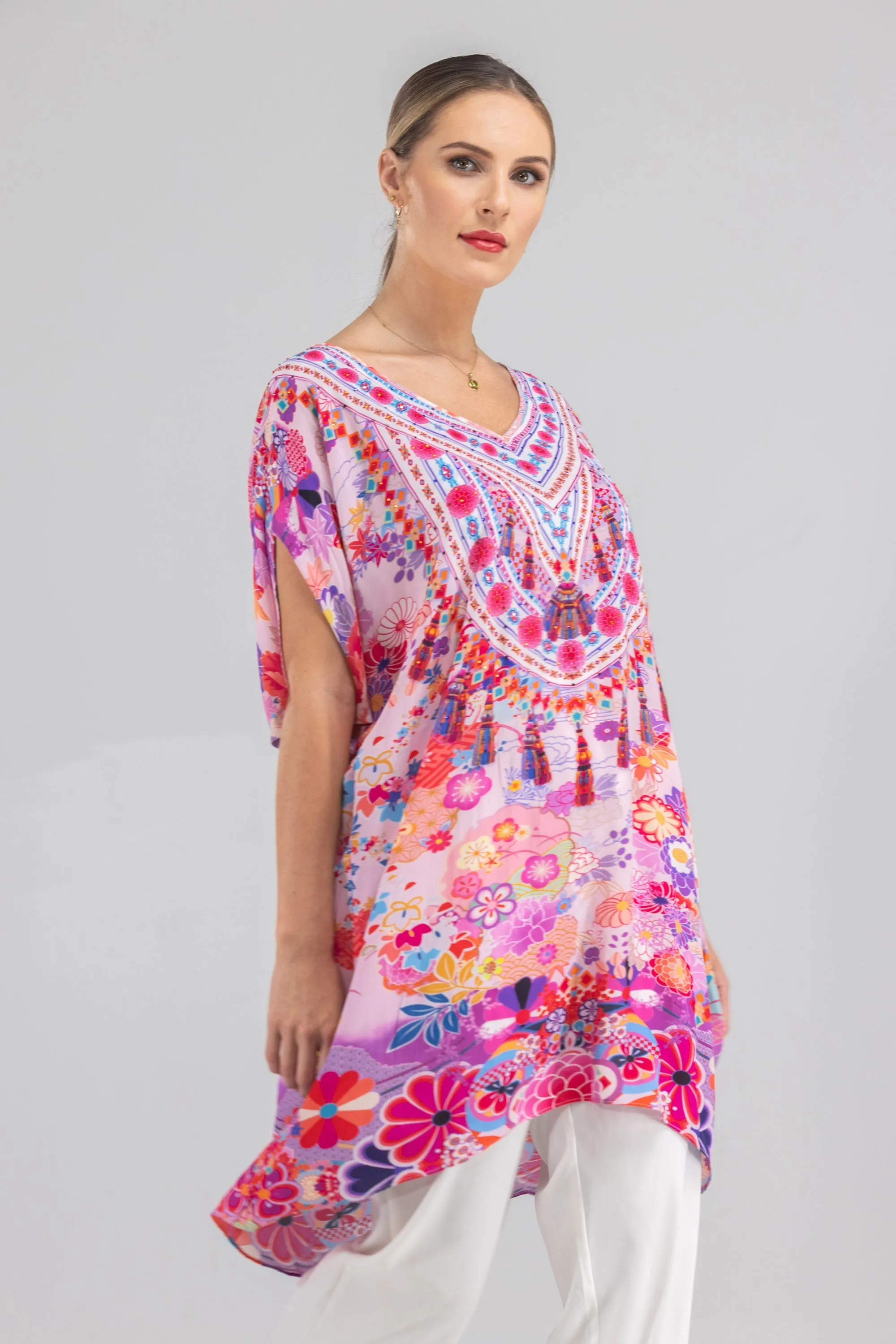 CHERRY BLOSSOM -  Kaftan Tunic (Longer Style)