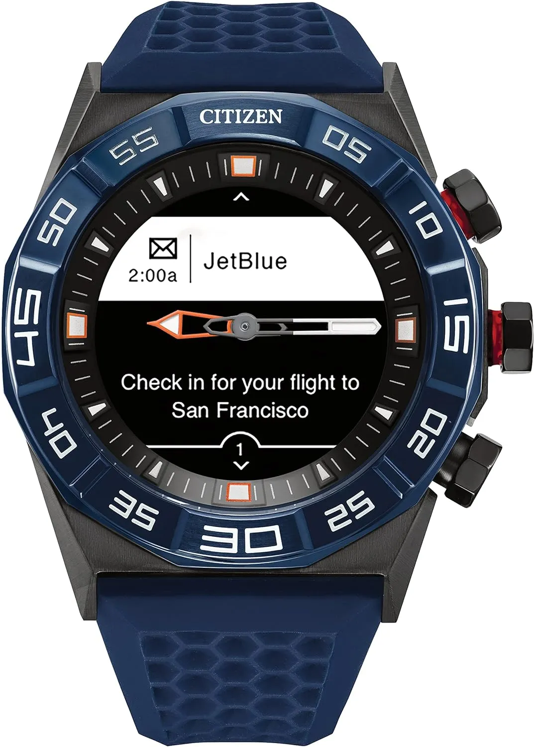 Citizen CZ Smart Gen 1 Hybrid smartwatch 44mm, Continuous Heart Rate Tracking, Fitness Activity, Golf App, Displays Notifications and Messages, Bluetooth Connection, 15 Day Battery Life