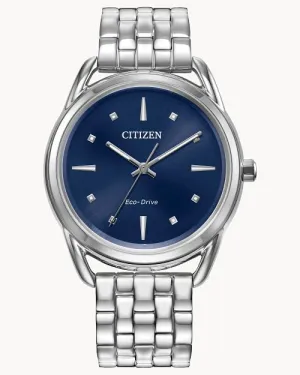 Citizen Dress Classics Blue Dial Stainless Steel Watch FE7090-55L