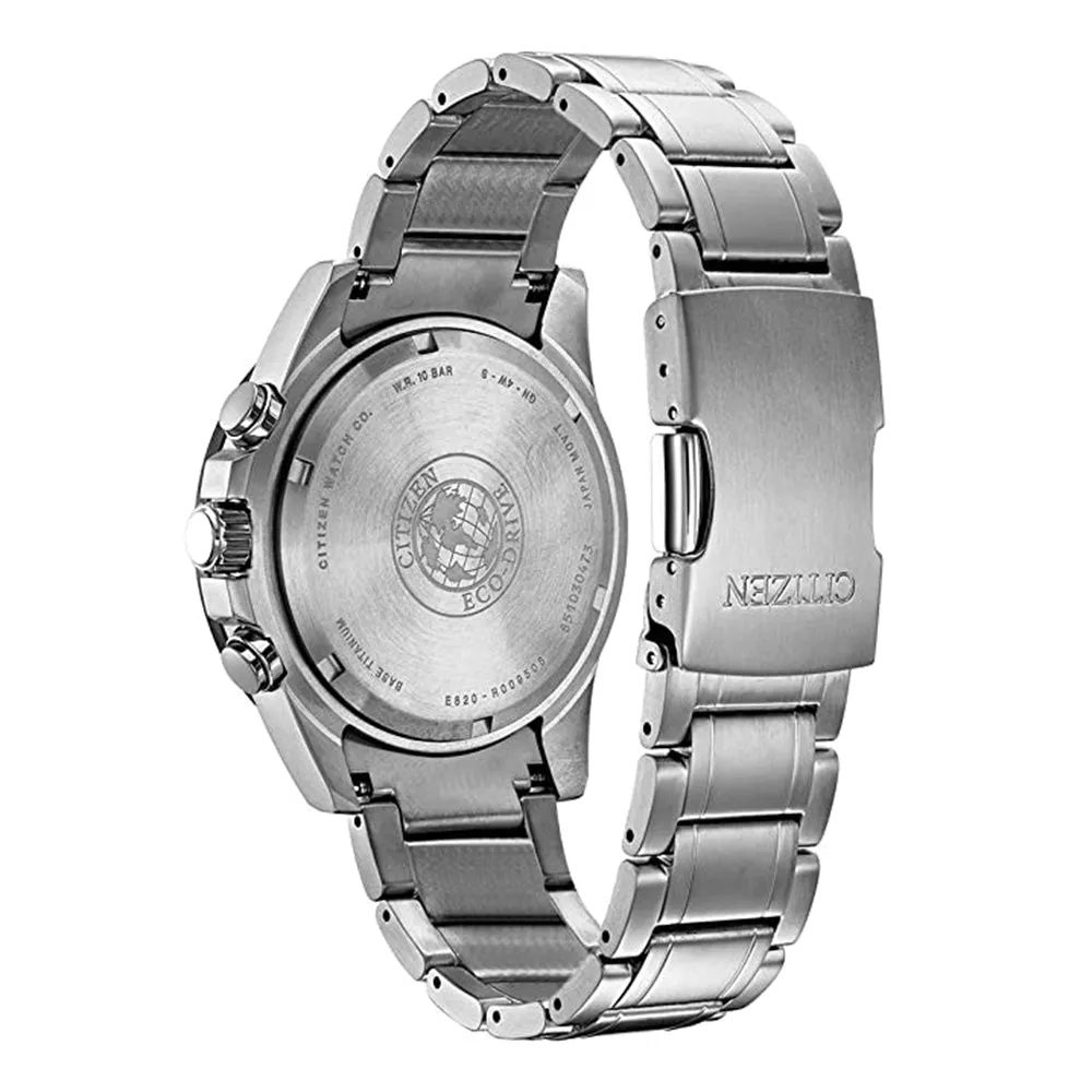 Citizen Men Eco-Drive Blue Dial Silver Titanium Strap Casual Watch - BL5558-58L