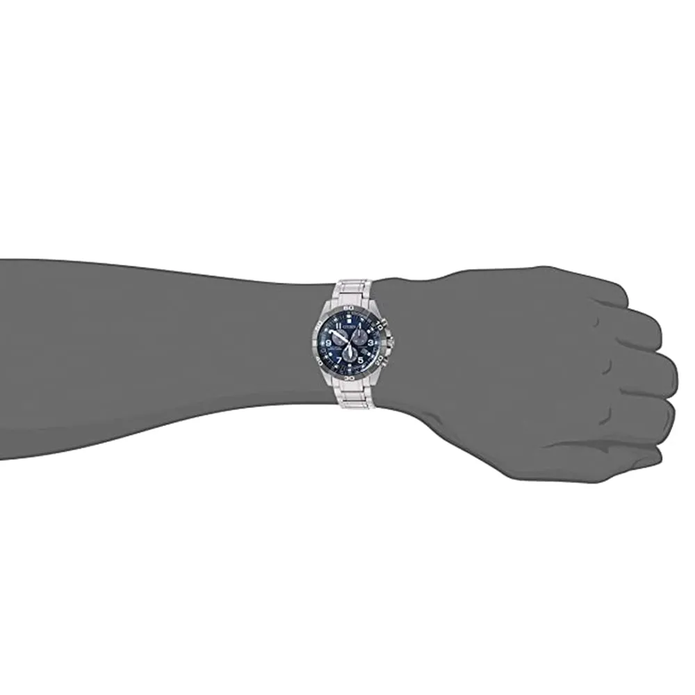Citizen Men Eco-Drive Blue Dial Silver Titanium Strap Casual Watch - BL5558-58L