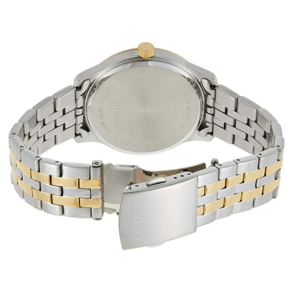Citizen Men's Black Dial Two-Tone Stainless Steel Quartz Watch - BI1054-80E