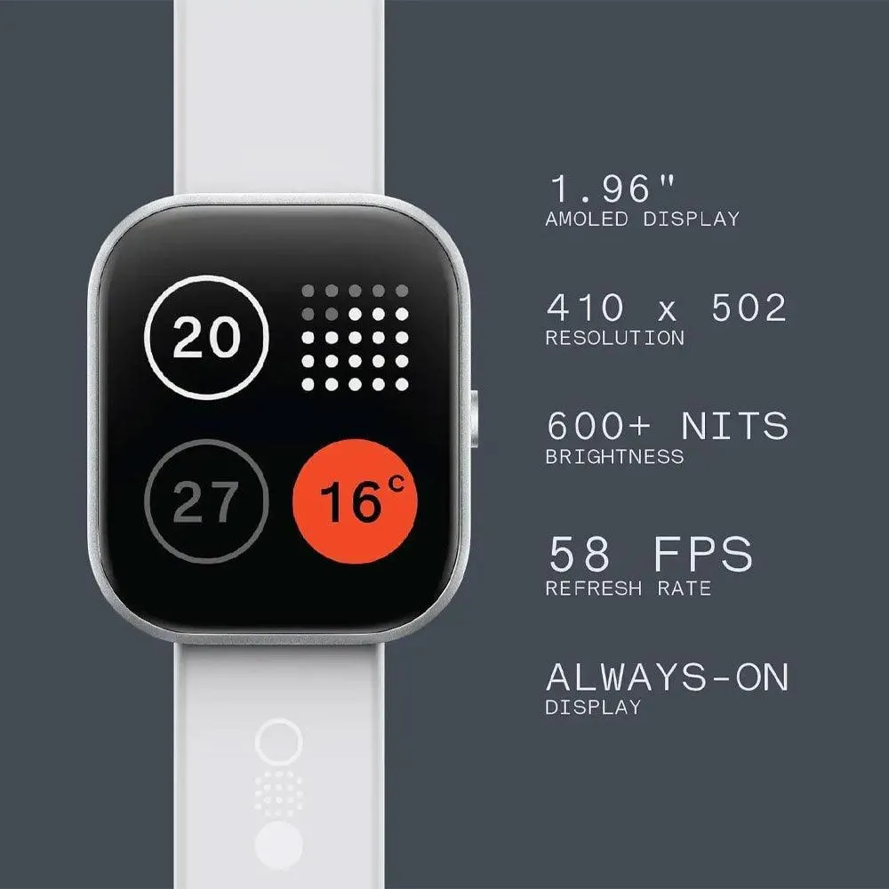 CMF Watch Pro D395 Smart Watch (40mm - GPS) Silver Aluminum Case With Light Gray Silicone Strap