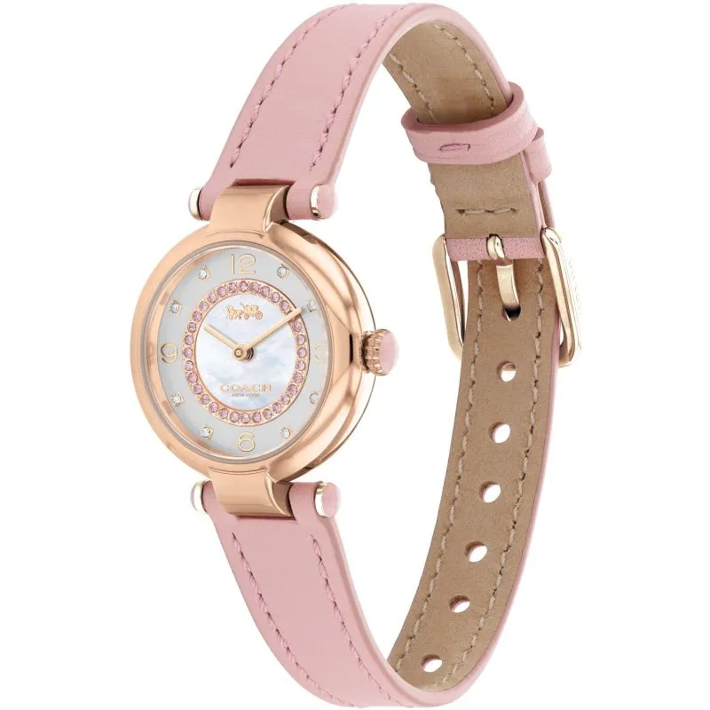 Coach Cary Mother Of Pearl Dial Pink Leather Strap Women's Watch 14503896