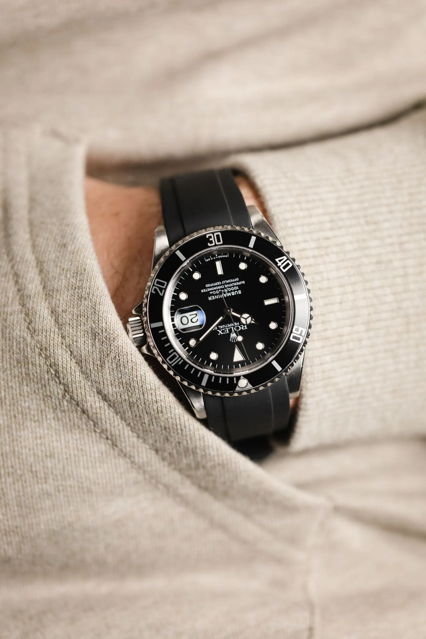 CRAFTER BLUE RX01 Rubber Watch Strap for Rolex Watches – BLACK