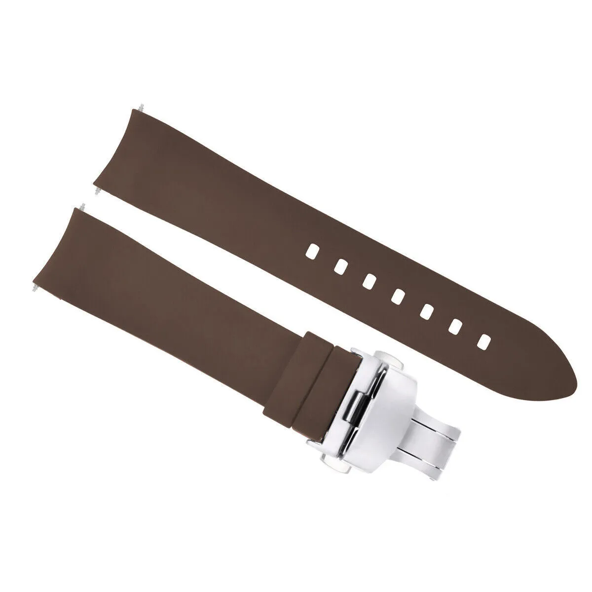 CURVED END SILICONE RUBBER STRAP FOR OMEGA SEAMASTER - 24MM