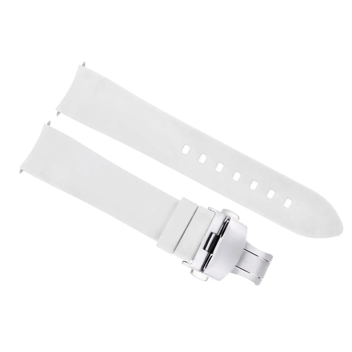 CURVED END SILICONE RUBBER STRAP FOR OMEGA SEAMASTER - 24MM