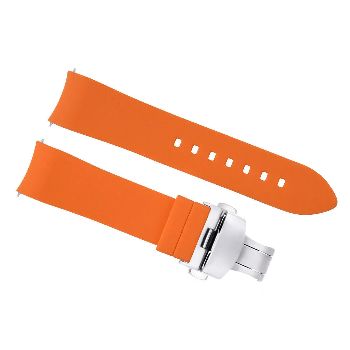 CURVED END SILICONE RUBBER STRAP FOR OMEGA SEAMASTER - 24MM