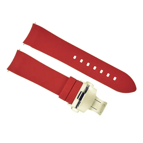 CURVED END SILICONE RUBBER STRAP FOR OMEGA SEAMASTER - 24MM