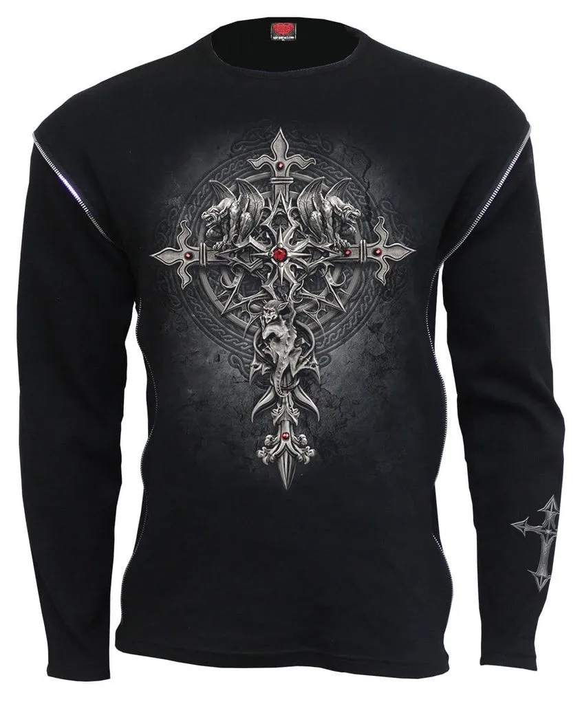CUSTODIAN - Zip Side Ribbed Gothic Long sleeve