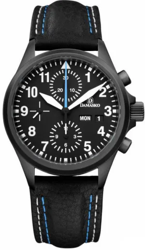 Damasko Watch DC 58 Black PVD Leather Pin D