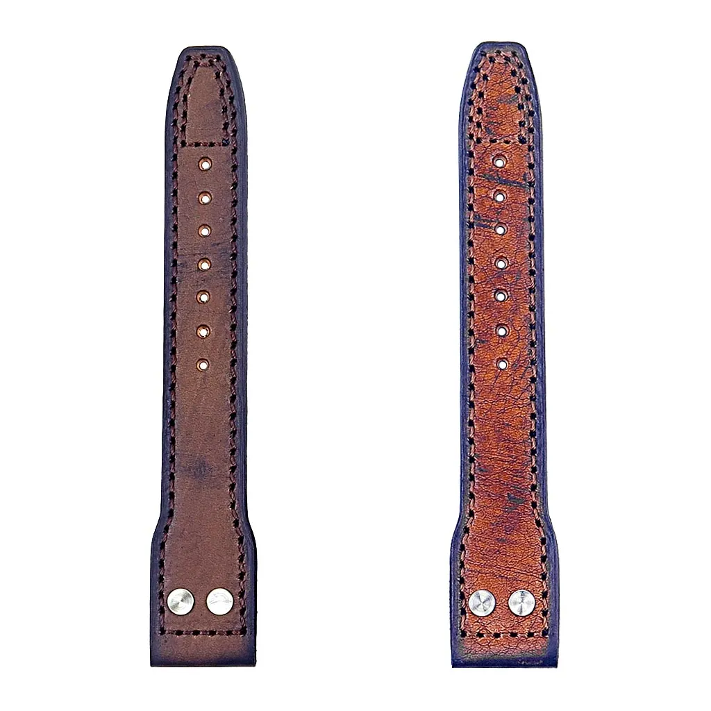 DASSARI Continental Vintage Italian Leather Strap w/ Rivets - Short Length