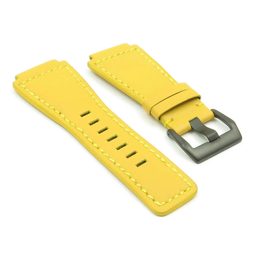 DASSARI Magnum Leather Watch Strap for Bell & Ross with Matte Black Pre-V Buckle