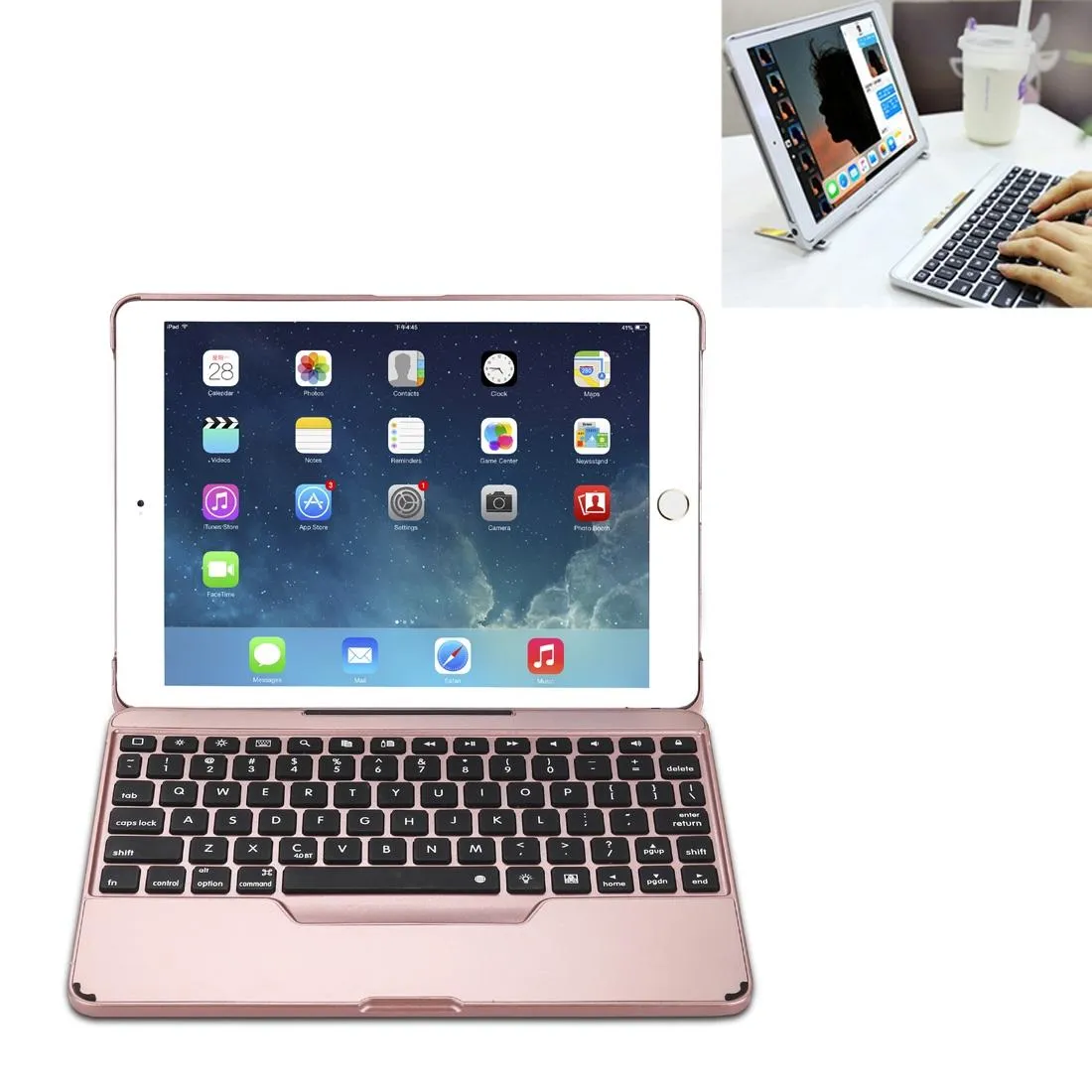Detachable Bluetooth Keyboard Case For Ipad Air 2 / 9.7 2018 / 2017 / Pro 9.7 - Colourful Backlight