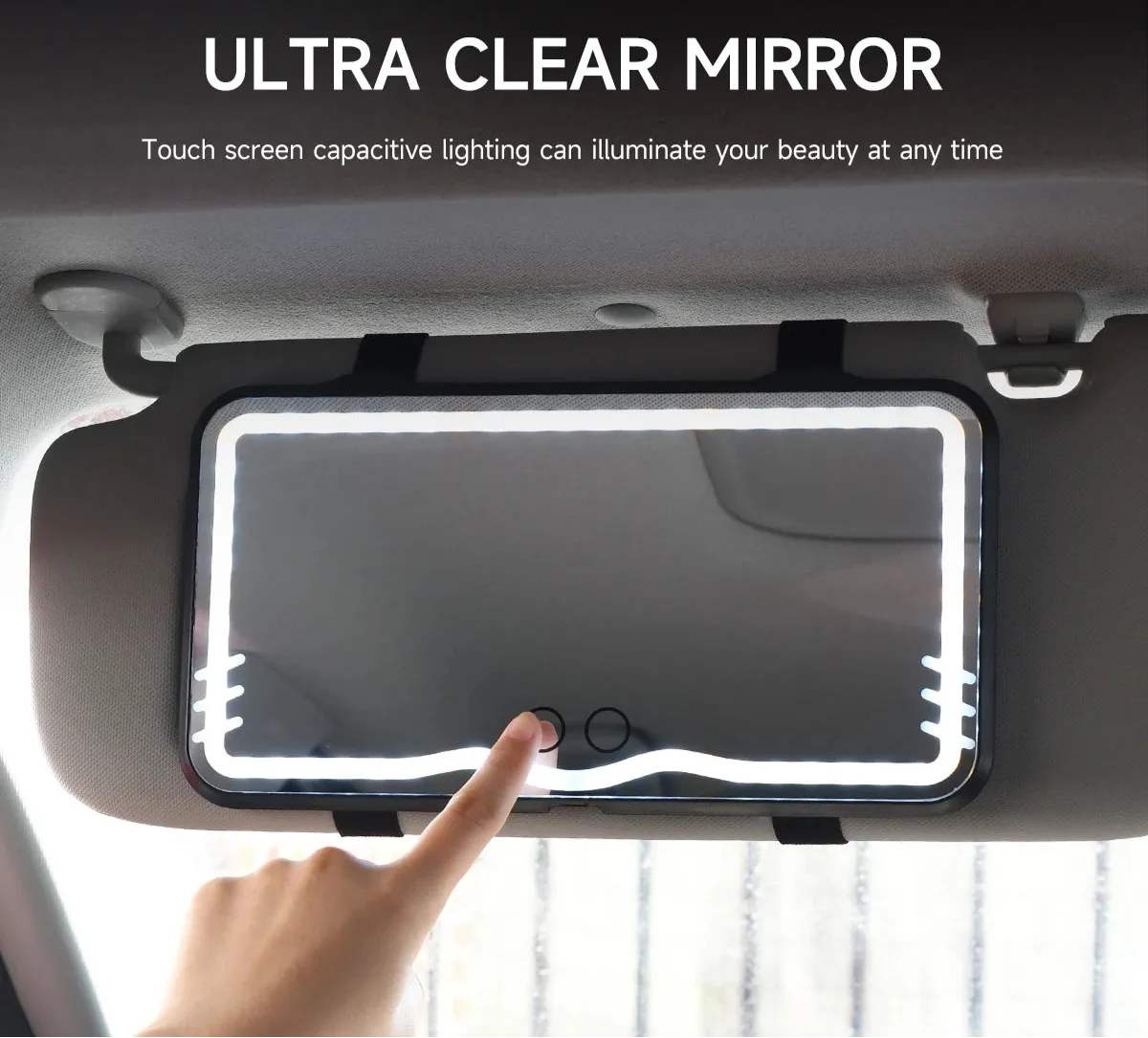 Dimmable Touchscreen Car Makeup Mirror