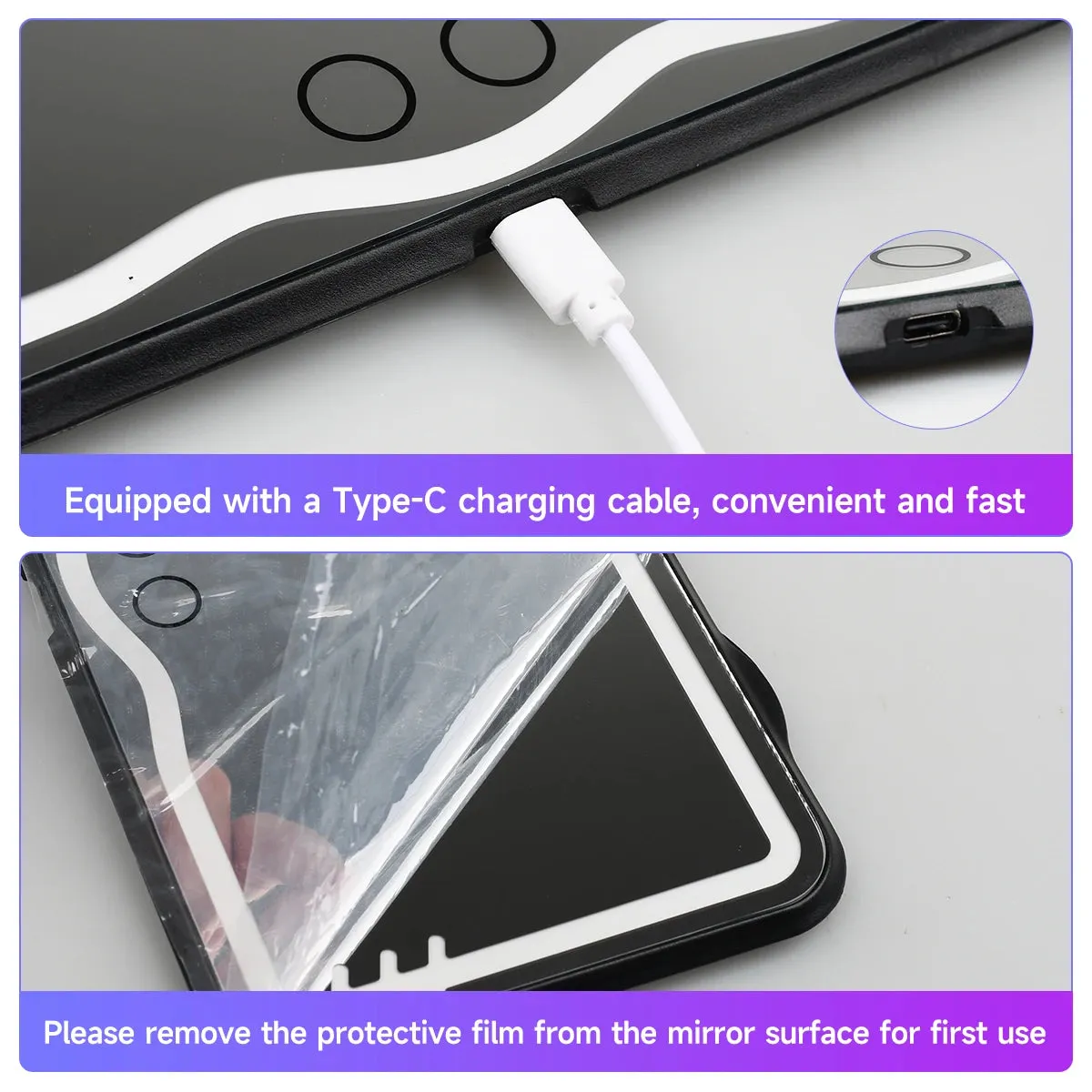 Dimmable Touchscreen Car Makeup Mirror