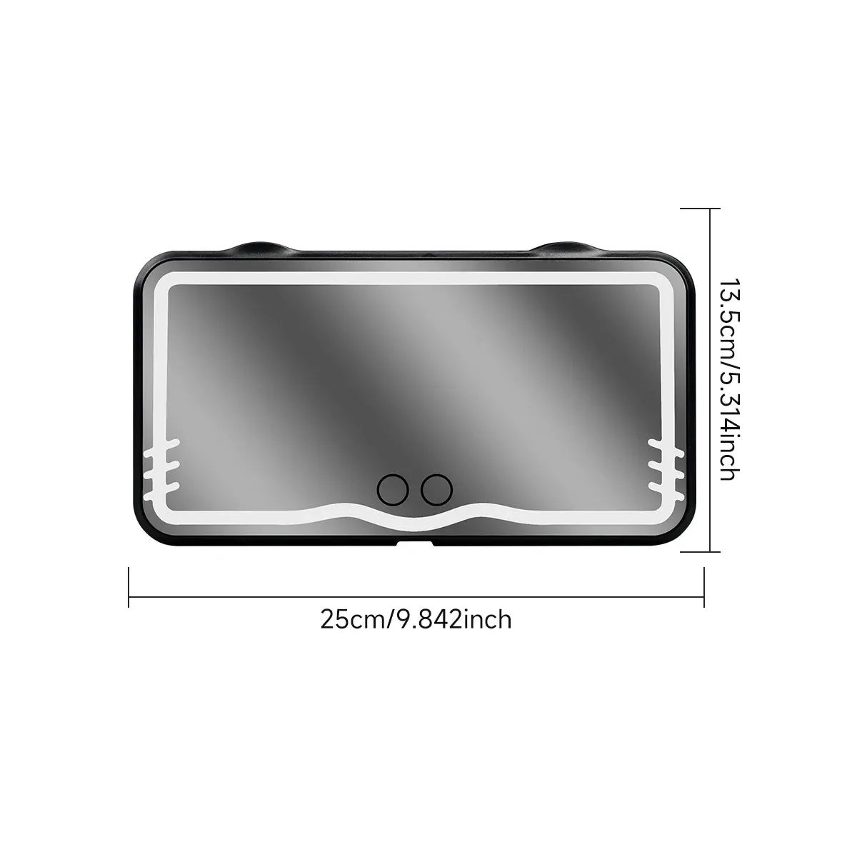 Dimmable Touchscreen Car Makeup Mirror