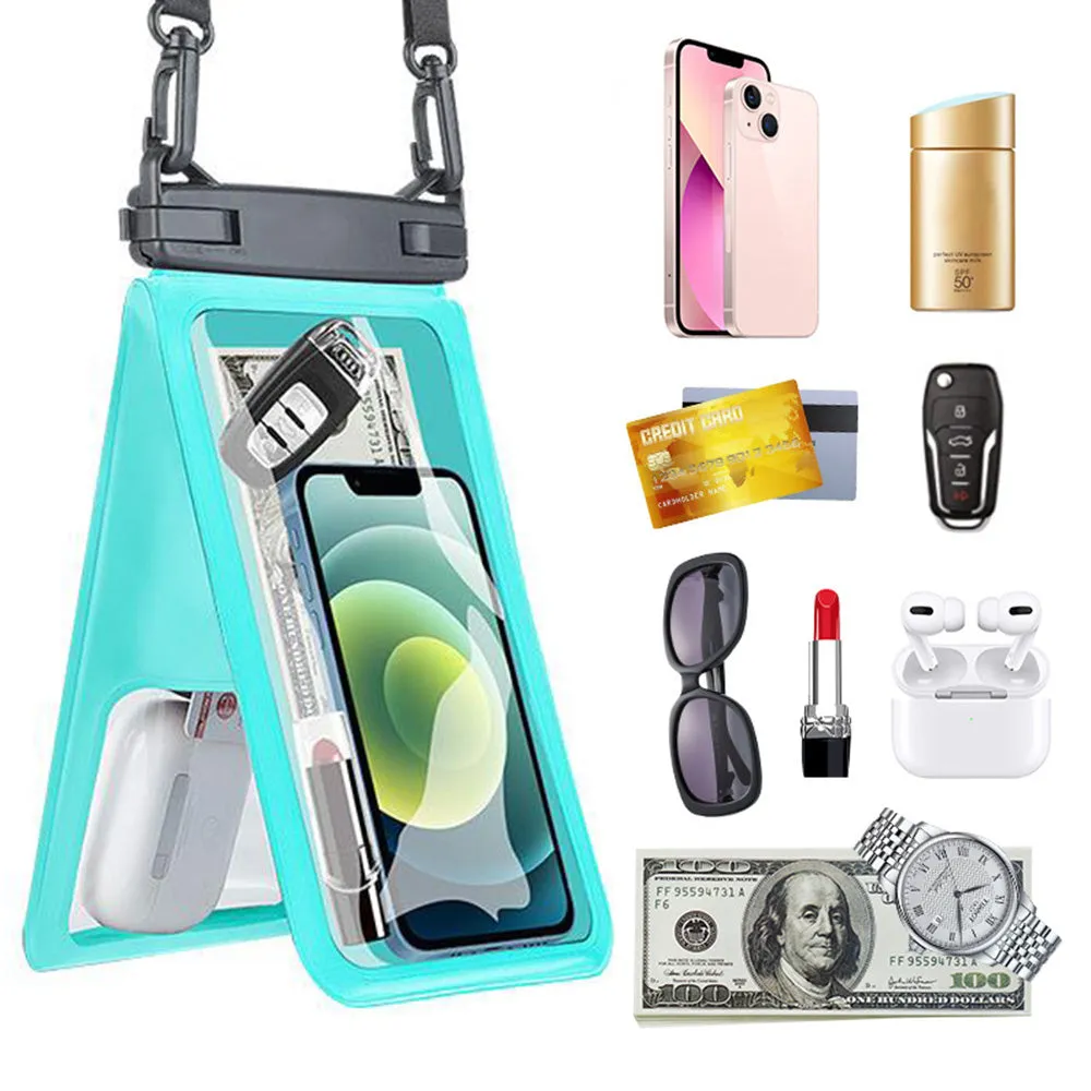 Double Space Water Resistant Phone Pouch Underwater Phone Dry Bags for Beach Pool