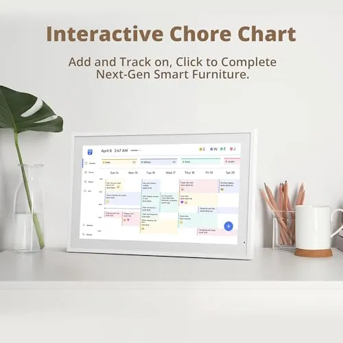 Dragon Touch 21.5" Digital Calendar Chore Chart  1080P Full HD Interactive Touchscreen, Smart Family Planner, Hearth Display Digital Calendar Wall & Desk Mountable for Seamless Scheduling