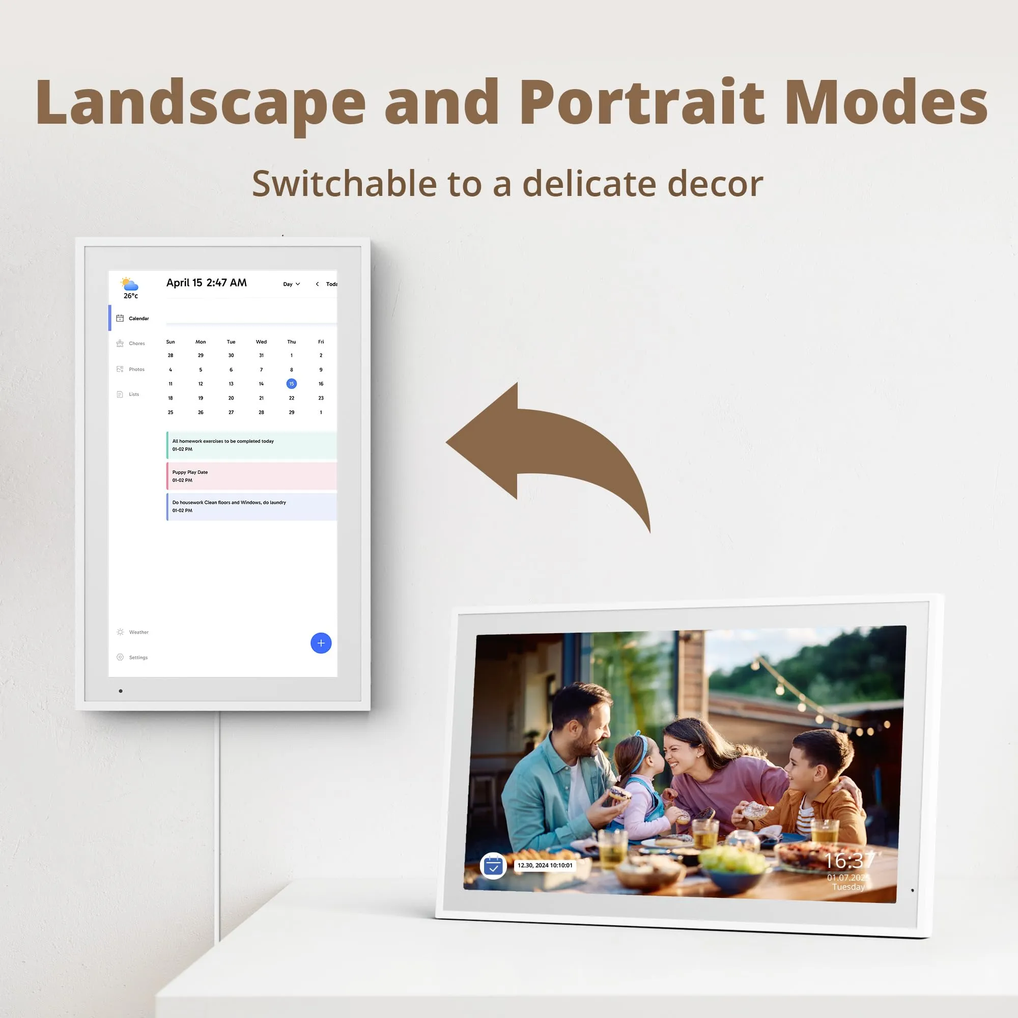 Dragon Touch 21.5" Digital Calendar Chore Chart  1080P Full HD Interactive Touchscreen, Smart Family Planner, Hearth Display Digital Calendar Wall & Desk Mountable for Seamless Scheduling