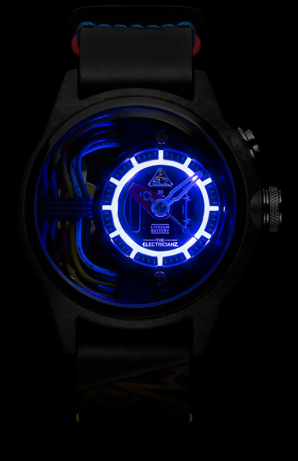 Electricianz Nylon Carbon Z 42mm Black Leather
