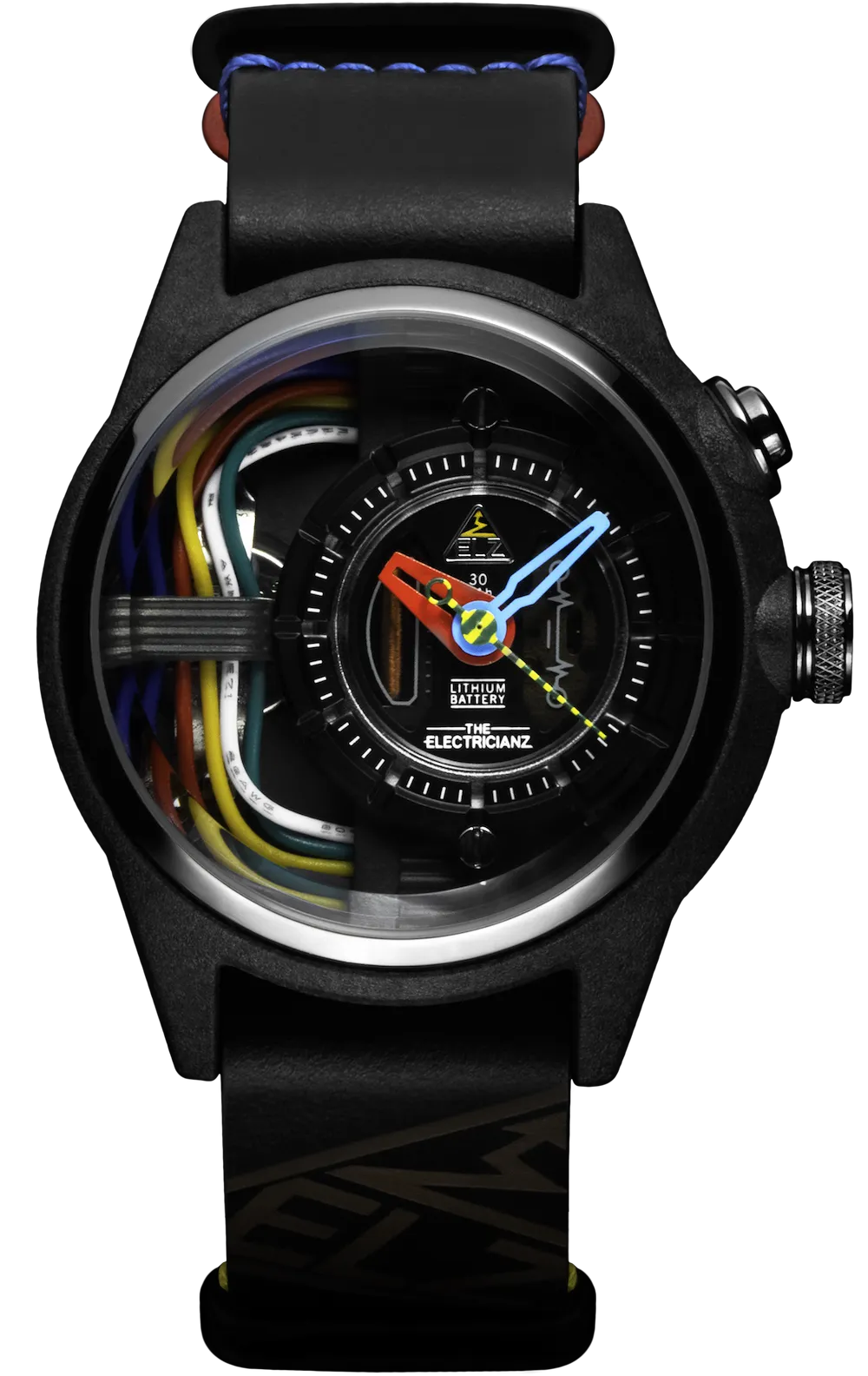 Electricianz Nylon Carbon Z 42mm Black Leather