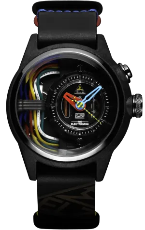 Electricianz Nylon Carbon Z 42mm Black Leather