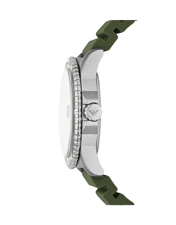 Emporio Armani- World Explorer Three-Hand Date Green Silicone Watch-AR11638-789080