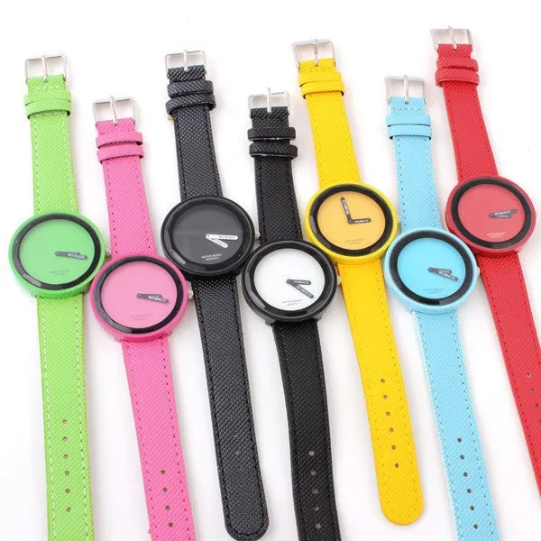 Fashion watch Women's Watch Minimalism Round Dial Candy Color
