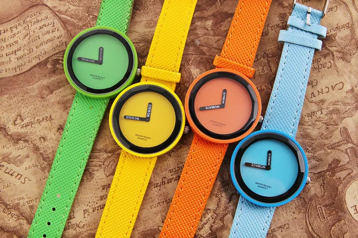 Fashion watch Women's Watch Minimalism Round Dial Candy Color