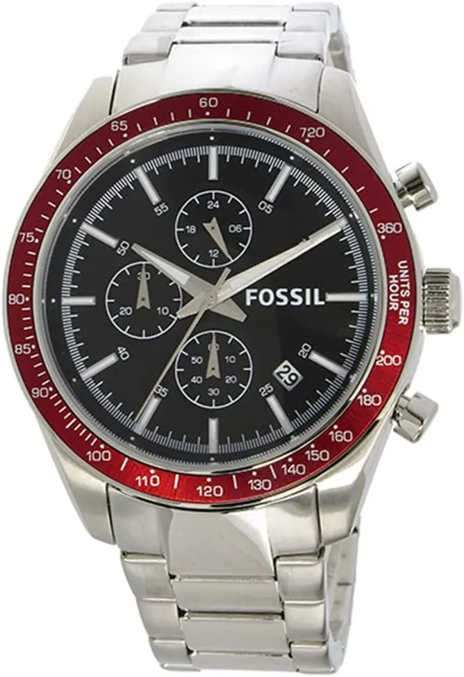 Fossil Chronograph Black Dial Stainless Steel Men's Watch BQ2086