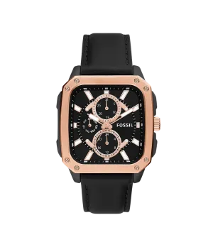 Fossil Multifunction Black Leather Men's Watch BQ2654