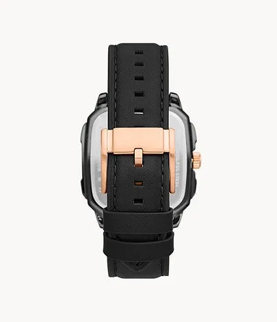 Fossil Multifunction Black Leather Men's Watch BQ2654