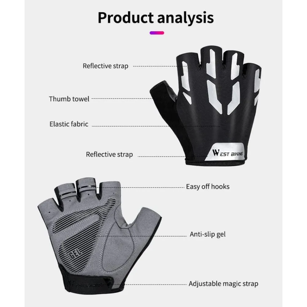 Full Finger Half Finger Anti Slip Reflective Cycling Gloves
